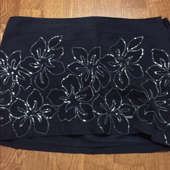 Hollister sparkle flower tight mini skirt