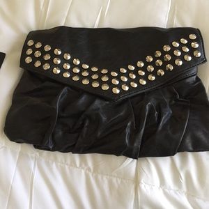 Black studded clutch.