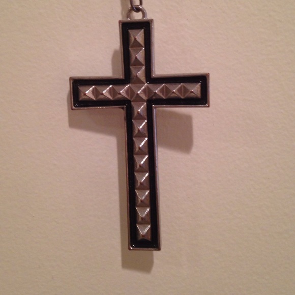 Studded cross necklace