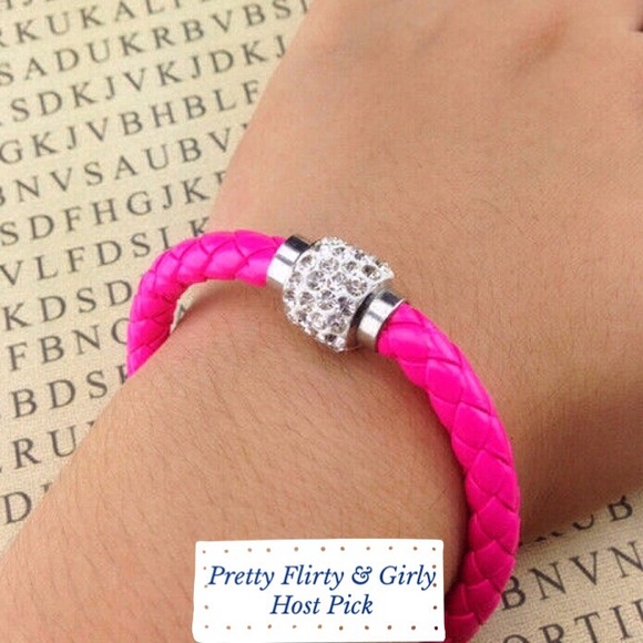 Jewelry - Pretty Flirty & Girly HP💕Hot Pink Braid Bracelet