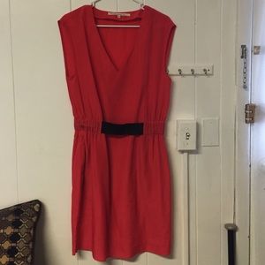 Coral dress goes in at waist
