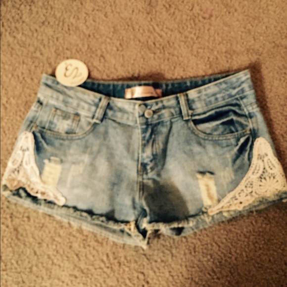 Size large denim shorts.
