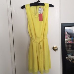 Yellow chiffon dress