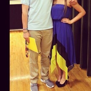 Strapless royal blue high low dress🌻