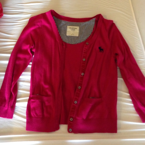 Abercrombie pink cardigan sweater