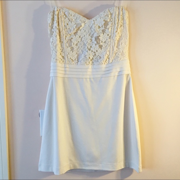 Beige strapless summer dress