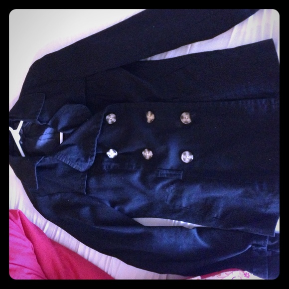 Forever 21 black pea coat (light jacket)