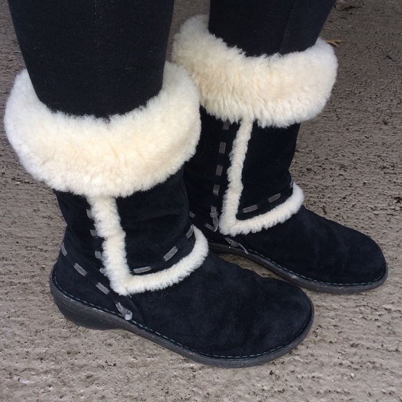 Authentic Black Suede Ugg Winter Boots