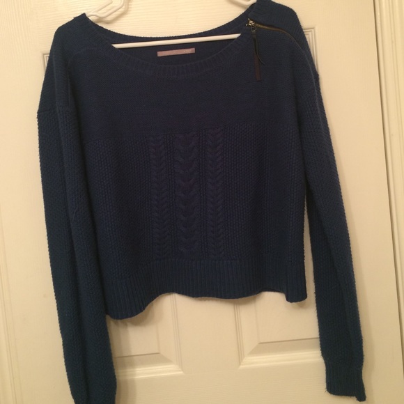 Royal blue semi crop sweater