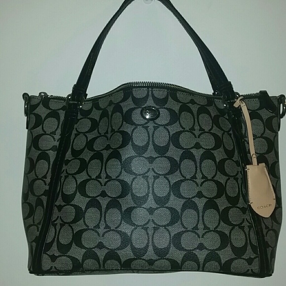 Coach Handbags - ❤Make Offer❤Coach PVC Leather Black Gray Handbag
