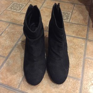 Black suede booties