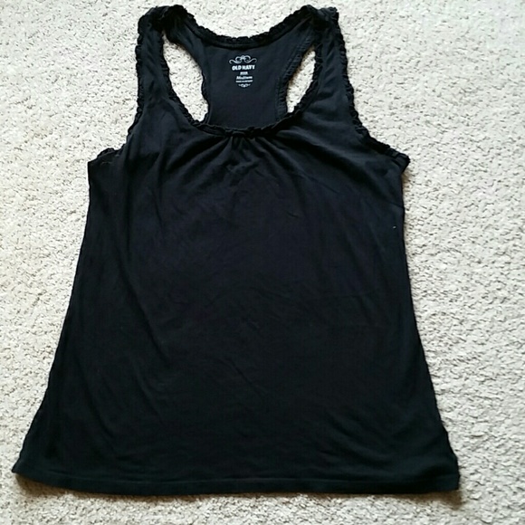 Women's black racerback tank top