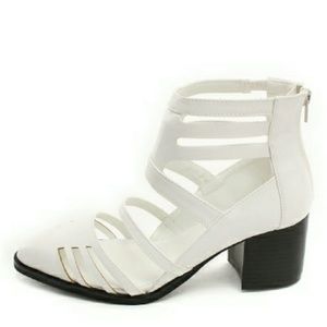 White heels with straps