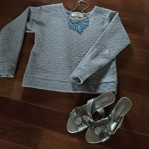 Loft grey textured crop top