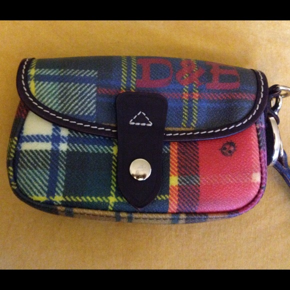 Dooney & Bourke plaid ladybug wristlet