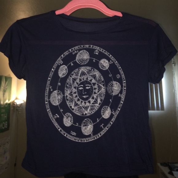 Brandy Melville navy map cropped tee👼