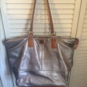 Silver Metallic D&B Tote