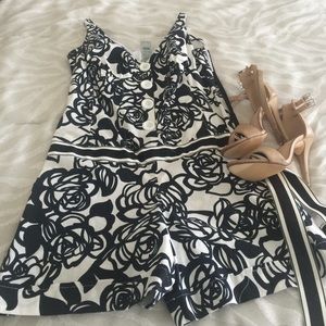 Black and white romper