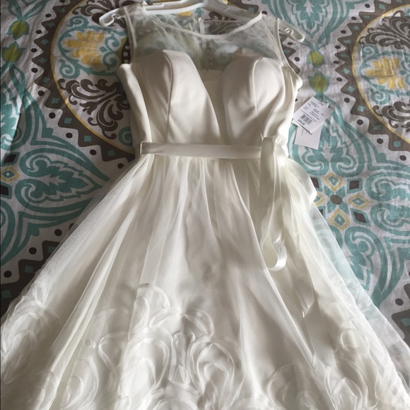 White David's Bridal dress