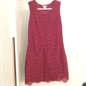 Purple lace fringe dress