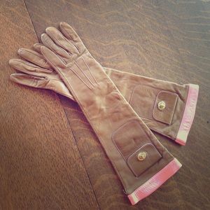 Coach lamb skin opera length gloves
