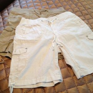 2 pairs of Faded Glory size 10 cargo shorts.