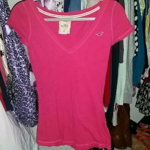Hollister Pink V neck