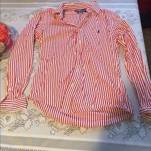 Men's red/white long sleeve Polo Ralph Lauren
