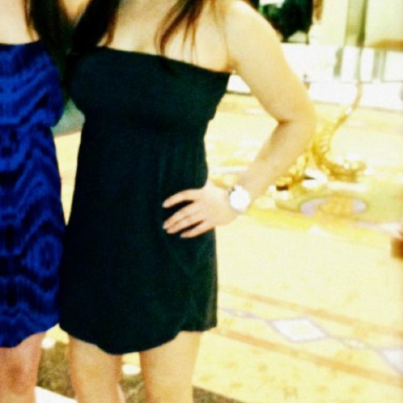 Dark grey strapless dress - Picture 2 of 3