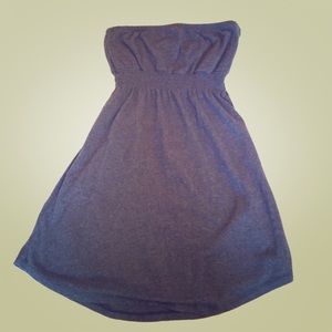 Dark grey strapless dress