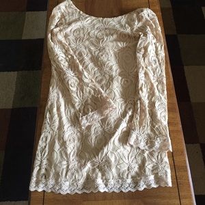 Beige long sleeve dress