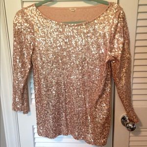 Jcrew Champagne sequin top