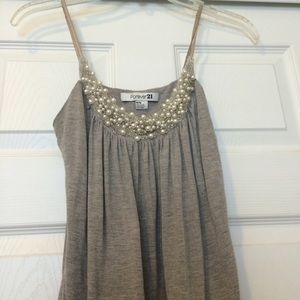 Beautiful beaded grey top