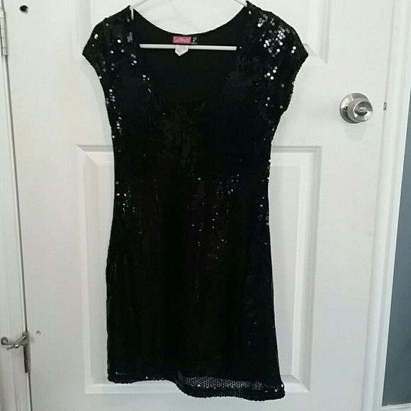 Black Sequins Dress