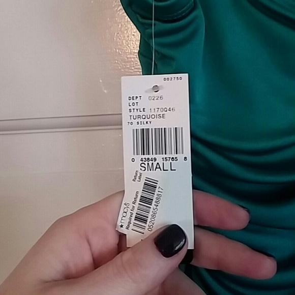 Turquoise Ruched Dress - Picture 3 of 4