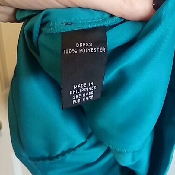 Turquoise Ruched Dress - Picture 4 of 4