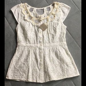 Anthropologie Floreat Trellis blouse.