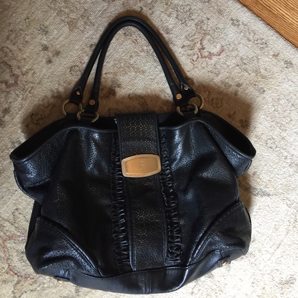 Bill Blass black and gold shoulder bag!