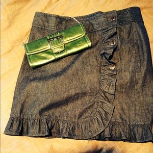 Loft Ruffle Jean Skirt