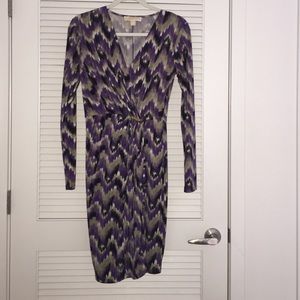 Multi color print wrap dress.