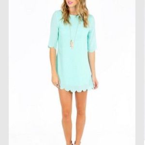 Tiffany blue/ mint TOBI scalloped dress