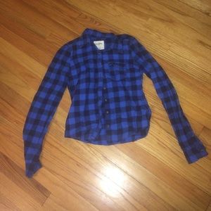Blue plaid shirt