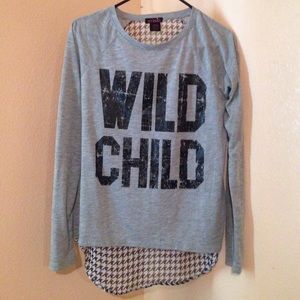High-low long sleeve top