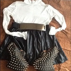 Leather Skater Skirt