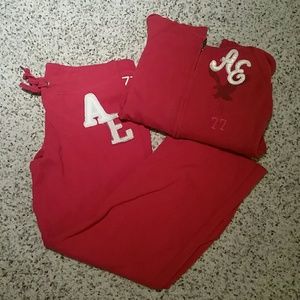 Sweat pants with matching zip up hoodie