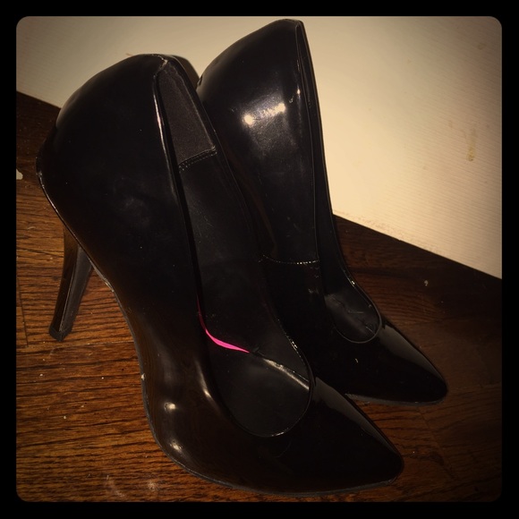 Patent leather pumps