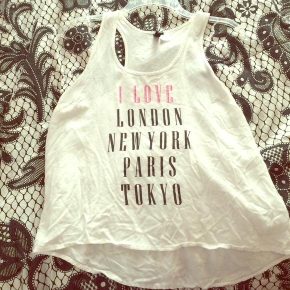 White tank top with writing