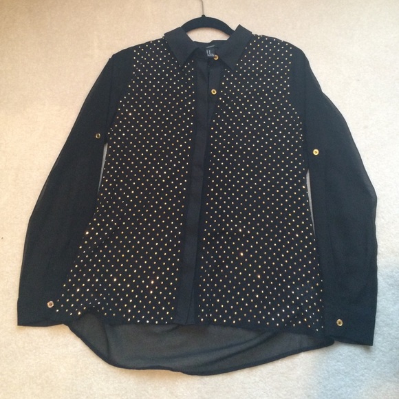 Sheer Black & Gold Shirt - Picture 1 of 4