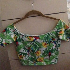 American Apparel off the shoulder crop top