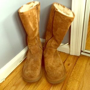 UGG tall chestnut zip boots